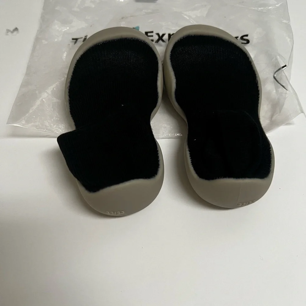 3/$15 Toddler Black and Gray Sock Shoes